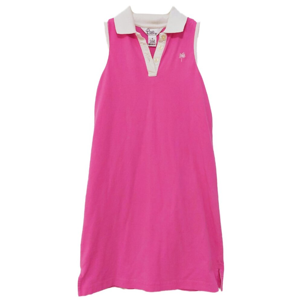 Vintage Lilly Pulitzer White Label Girl's Pink & White Tennis Dress Pique Cotton